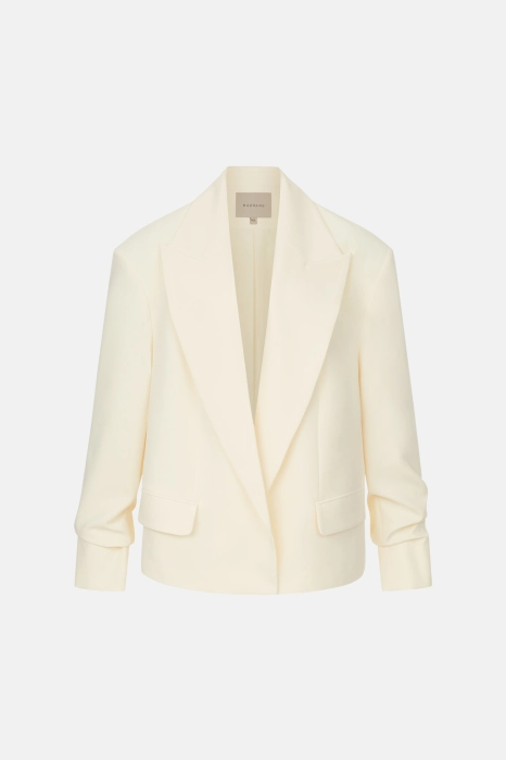 Oversized cotton blazer with gathered sleeves