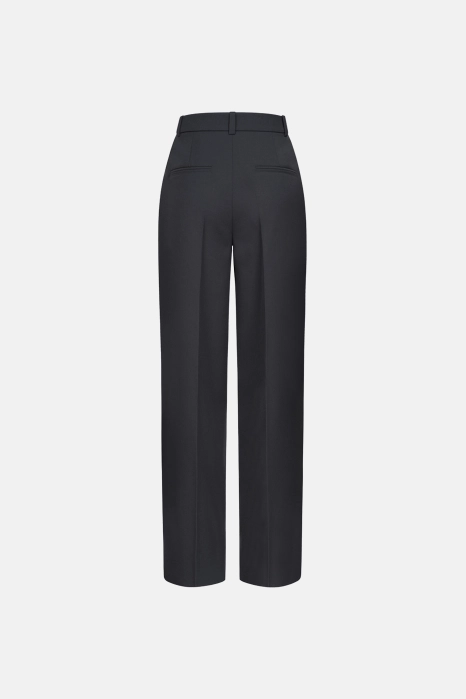 Mid-rise wool trousers with a crease