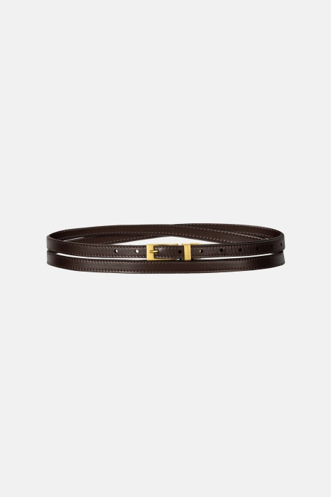 Double thin leather belt