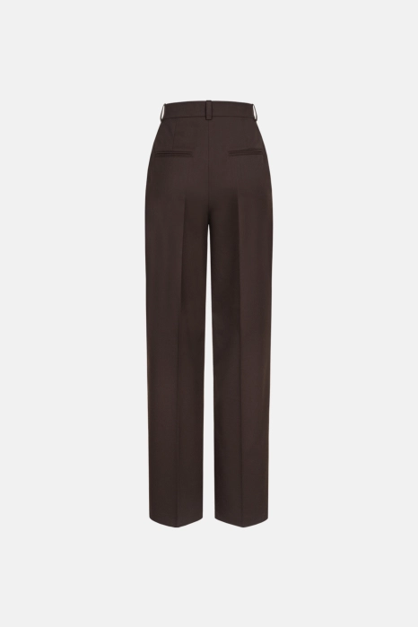 Mid-rise wool trousers with a crease