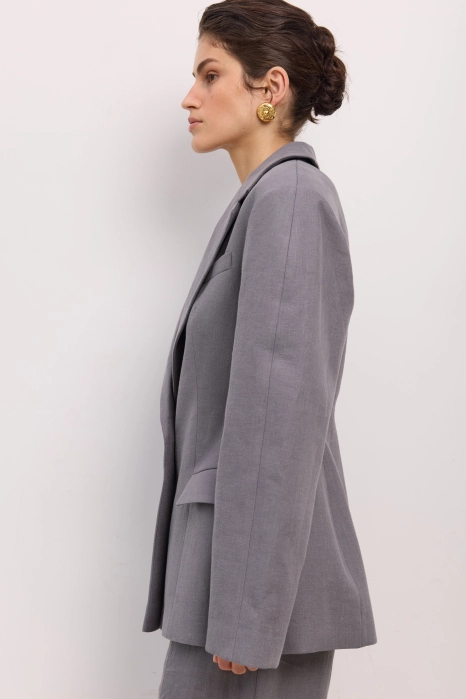 Hourglass linen blazer