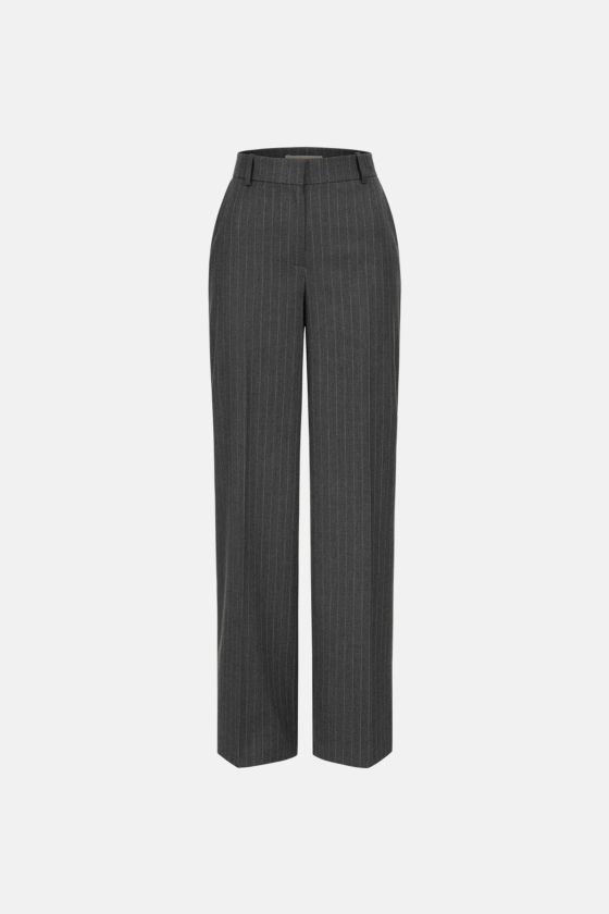 Mid-rise wool trousers with a crease - photo 1