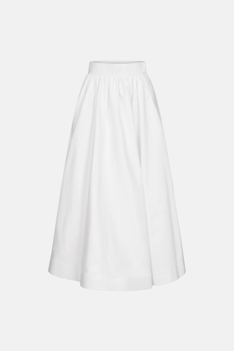 Midi flared skirt with slanted pockets