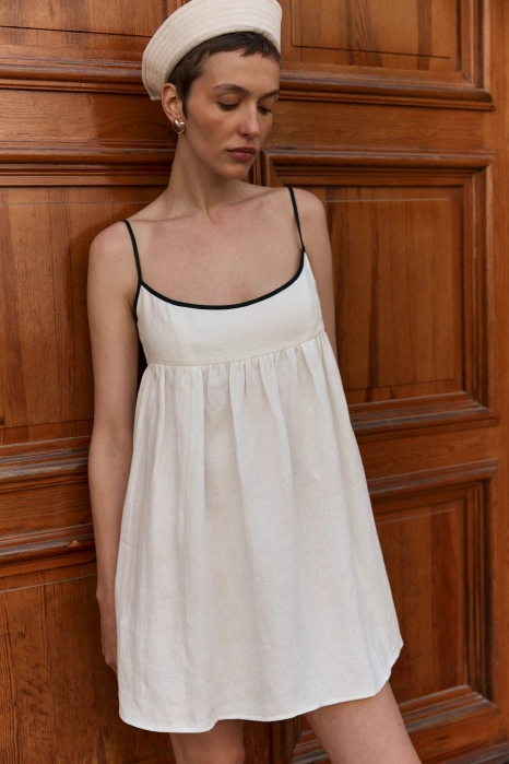 Mini A-line dress with black trim