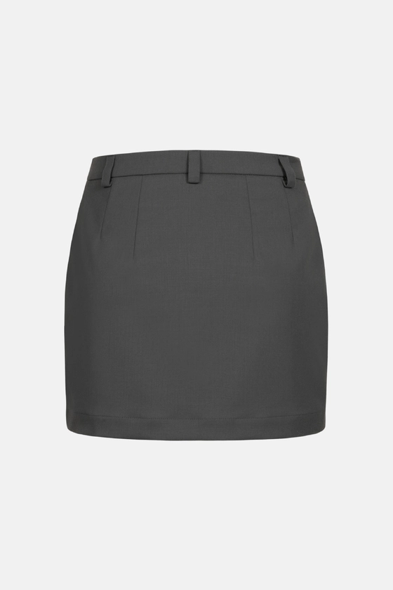 Wool mini skirt with mid-rise - photo 2