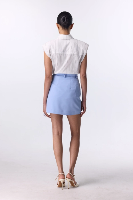 High-waisted mini cotton skirt 