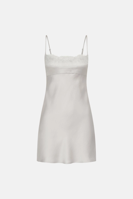 Mini dress with thin straps and lace