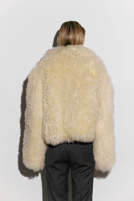 Curly sheepskin coat