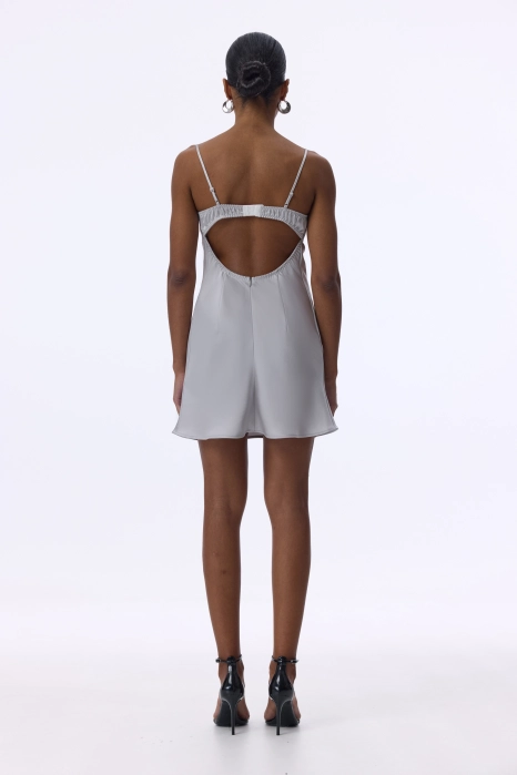 Mini dress with thin straps and lace