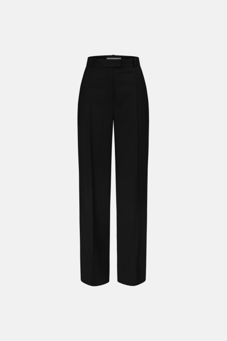 Mid-rise wool trousers with a crease