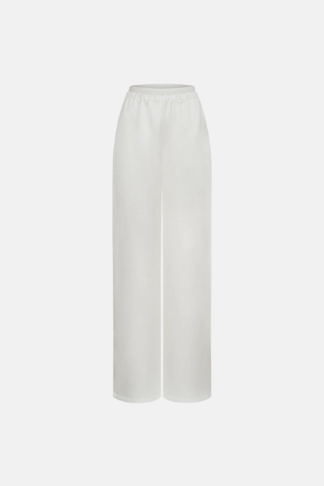 Satin pants with imitation lace lingerie