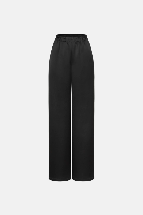 Satin pants with imitation lace lingerie