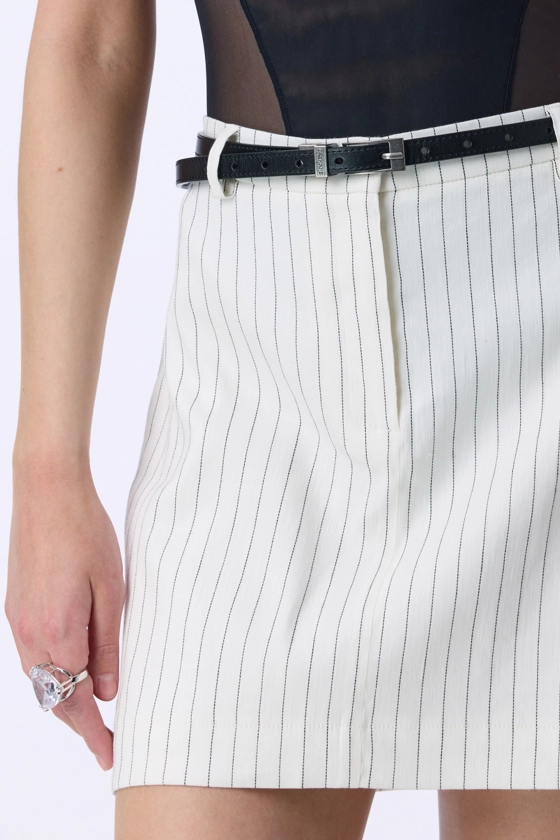 High-waisted mini linen skirt  - photo 5