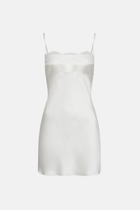 Mini dress with thin straps and lace
