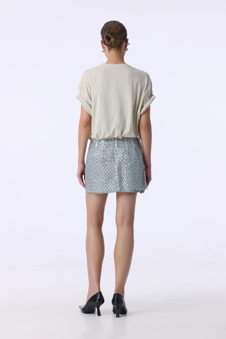 Shiny mini skirt