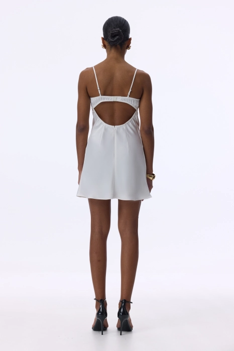 Mini dress with thin straps and lace
