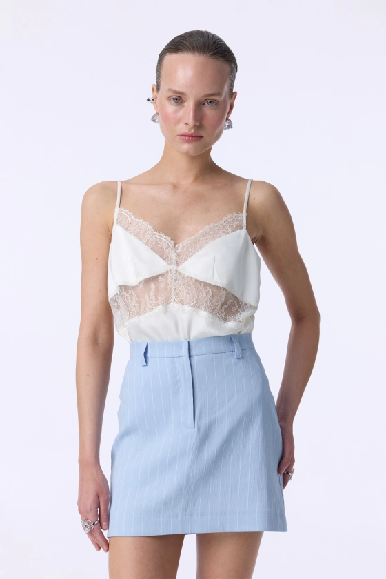 High-waisted mini linen skirt  - photo 3