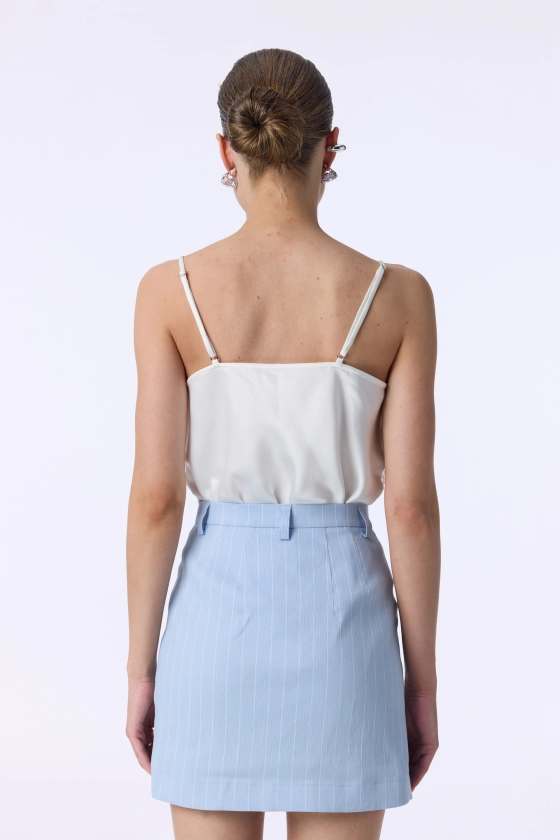 High-waisted mini linen skirt  - photo 4