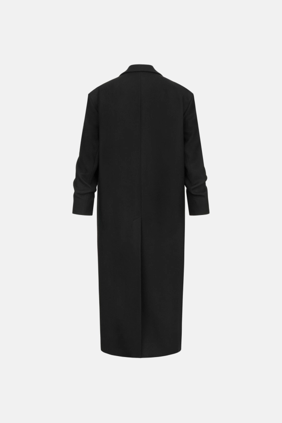 Straight-cut coat with gathered sleeves - photo 2