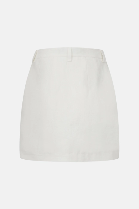 High-waisted mini linen skirt 