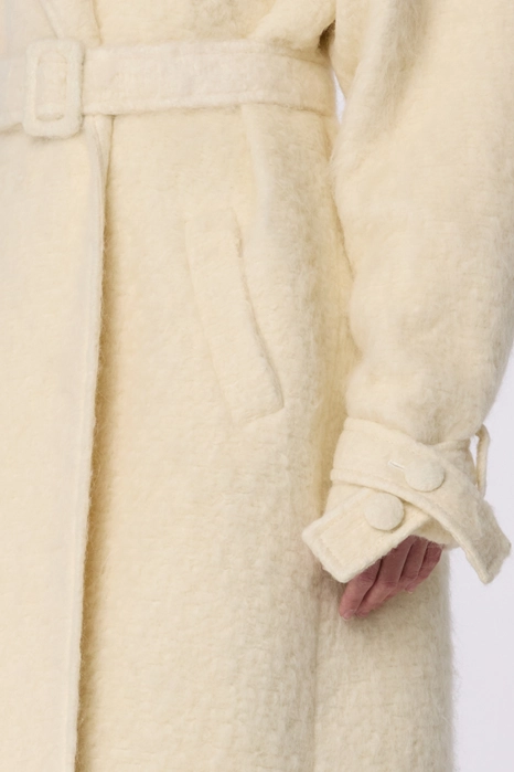 Maxi alpaca coat with dropped sleeves