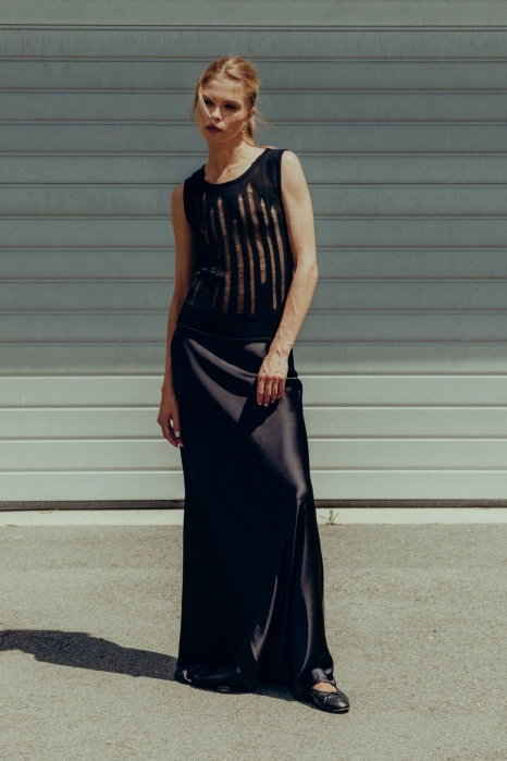 Satin maxi skirt