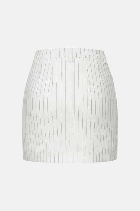 High-waisted mini linen skirt 