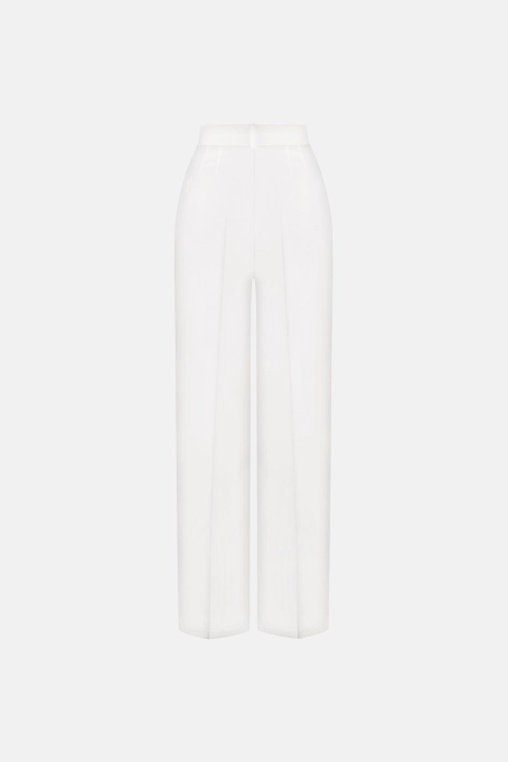 Mid-rise wool trousers with a crease