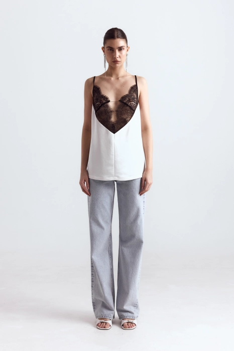 Lace strappy top