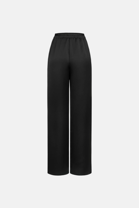 Satin pants with imitation lace lingerie