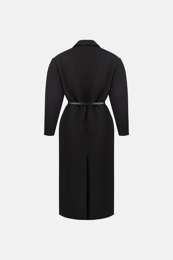 Double-breasted coat with accent shoulder - photo 2