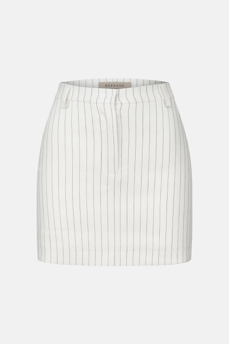High-waisted mini linen skirt 