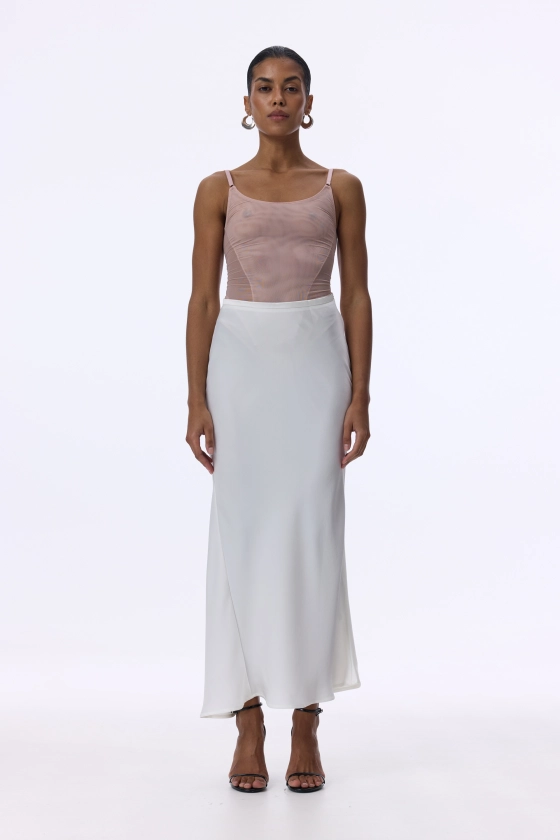 Satin midi skirt - photo 3