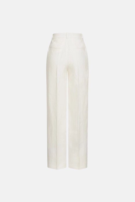 Mid-rise wool trousers with a crease