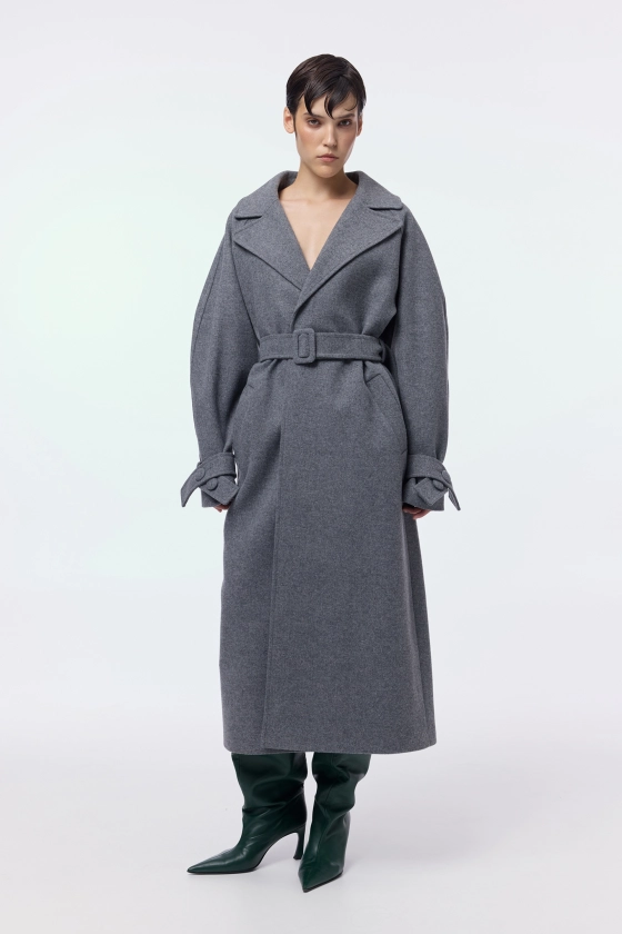 Maxi coat with dropped sleeves - photo 3