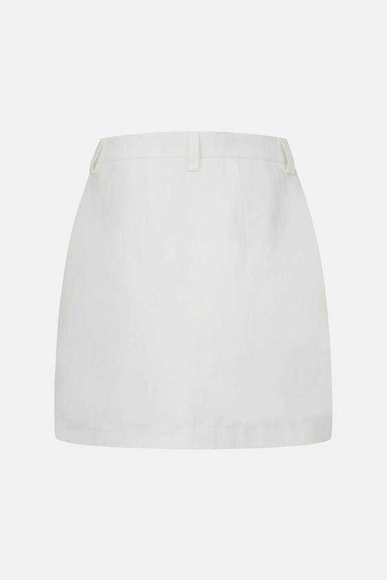 High-waisted mini linen skirt  - photo 2