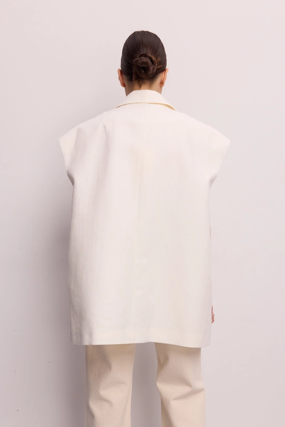 Linen oversized vest - photo 4
