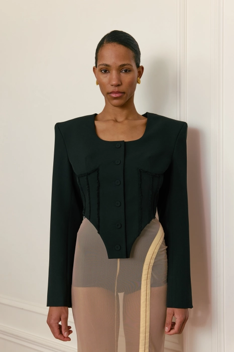 Corset cotton blazer