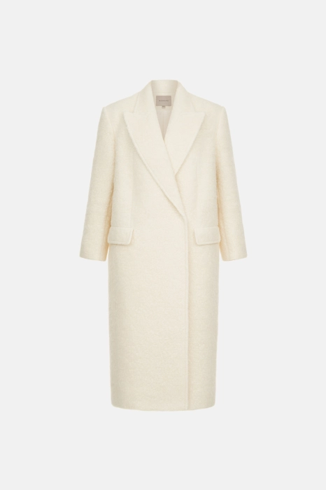 Oversized straight cut alpaca coat
