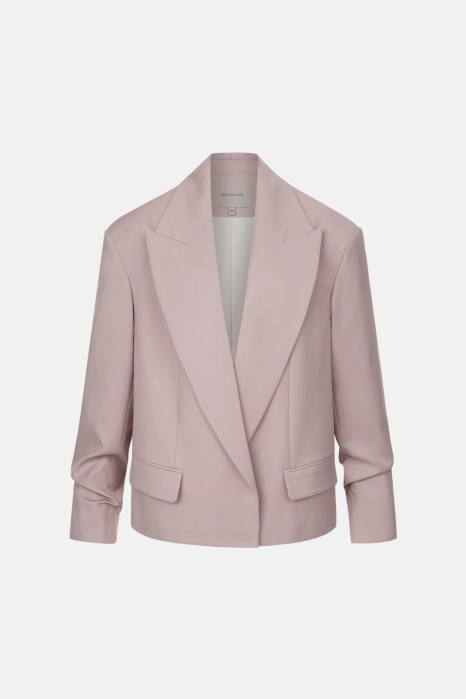 Oversized cotton blazer with gathered sleeves