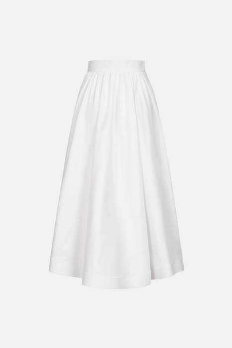 Midi flared skirt with slanted pockets