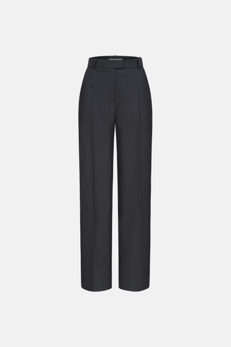 Mid-rise wool trousers with a crease