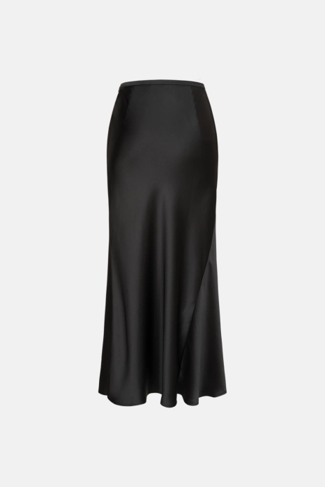Satin midi skirt