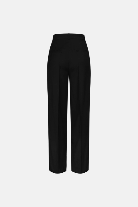 Mid-rise wool trousers with a crease