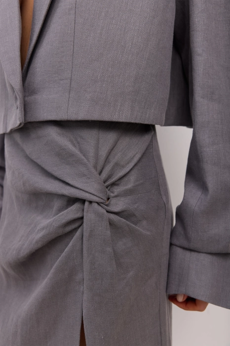 Linen maxi skirt with knot