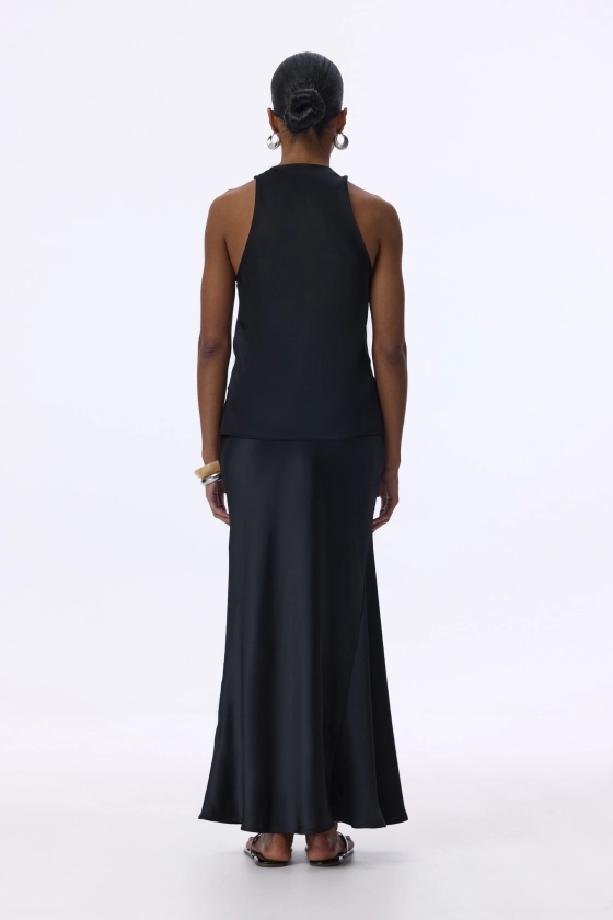 Satin midi skirt - photo 4
