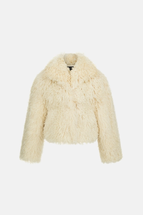 Curly sheepskin coat
