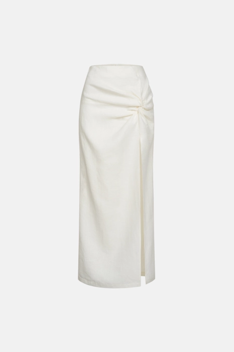 Linen maxi skirt with knot