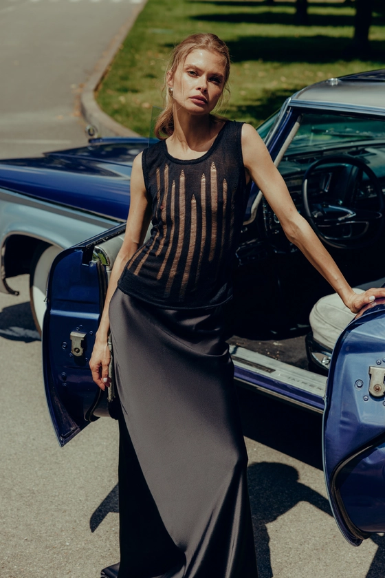 Satin maxi skirt - photo 3