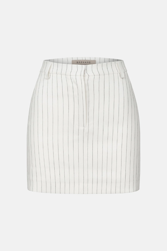 High-waisted mini linen skirt  - photo 1